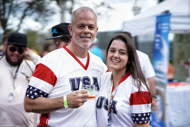 Festivalgoers wearing USA jerseys at the festival